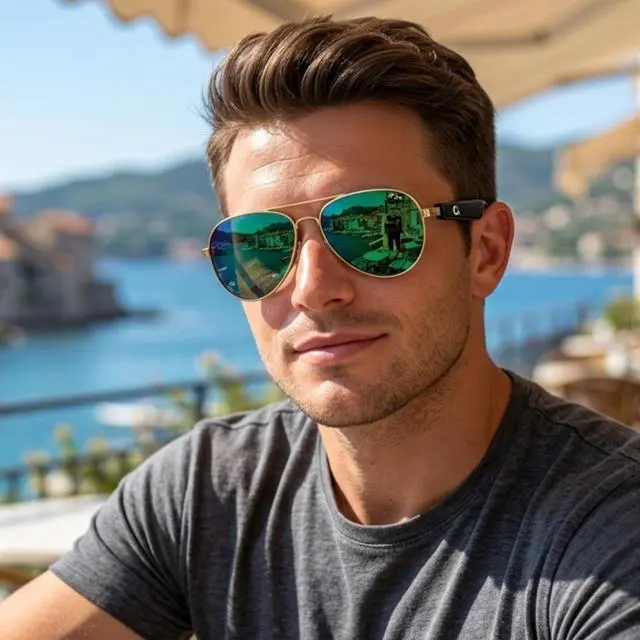 Alt view image 4 of 6 - Rare-Edition G-Revo Coating Lens AI Smart Bluetooth Glasses for Men Women Easy Pair with ChatGPT-Claude, 99% Accuracy, Speakers Siri Android Touch Voice Assistant, 120H Aviator (Emerald Royale Green)