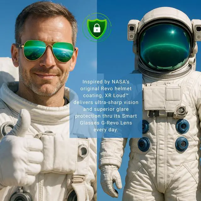 Alt view image 5 of 6 - Rare-Edition G-Revo Coating Lens AI Smart Bluetooth Glasses for Men Women Easy Pair with ChatGPT-Claude, 99% Accuracy, Speakers Siri Android Touch Voice Assistant, 120H Aviator (Emerald Royale Green)