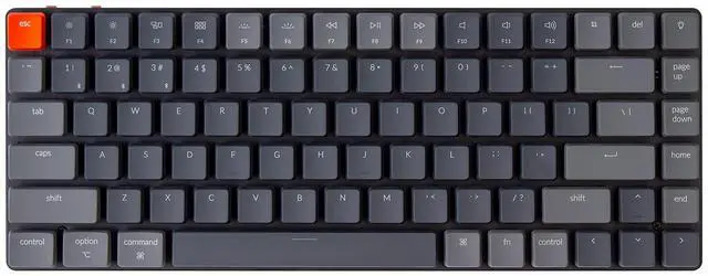 Main image of K3 75% Layout 84-Key Ultra-Slim Hot-Swappable Wireless Bluetooth Mechanical Keyboard with Low-Profile Optical Red Switch/White LED Backlight/USB Wired for Mac Windows-Version 2