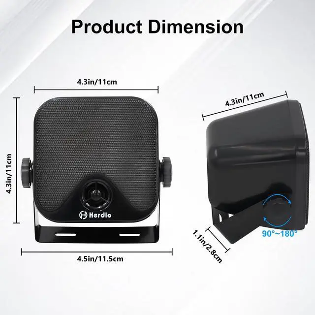 Alt view image 3 of 6 - 4 Inch 240W Boat Marine Bluetooth Speakers Waterproof Outdoor Speakers for Golf Cart ATV UTV RZR Camper Tractor Boat Truck Jeep Courtyard Powersports,2 Pairs (Black)