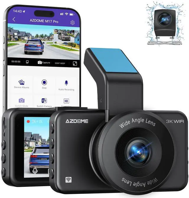 Main image of ADAS Dash Cam Front and Rear 2K+1080P, Free 64GB Card, WiFi 6 Dashcam, Voice Control Dash Camera for Cars, Car Camera with Parking Assist, G-Sensor 24H Parking Mode Loop Recording (M17 Pro)