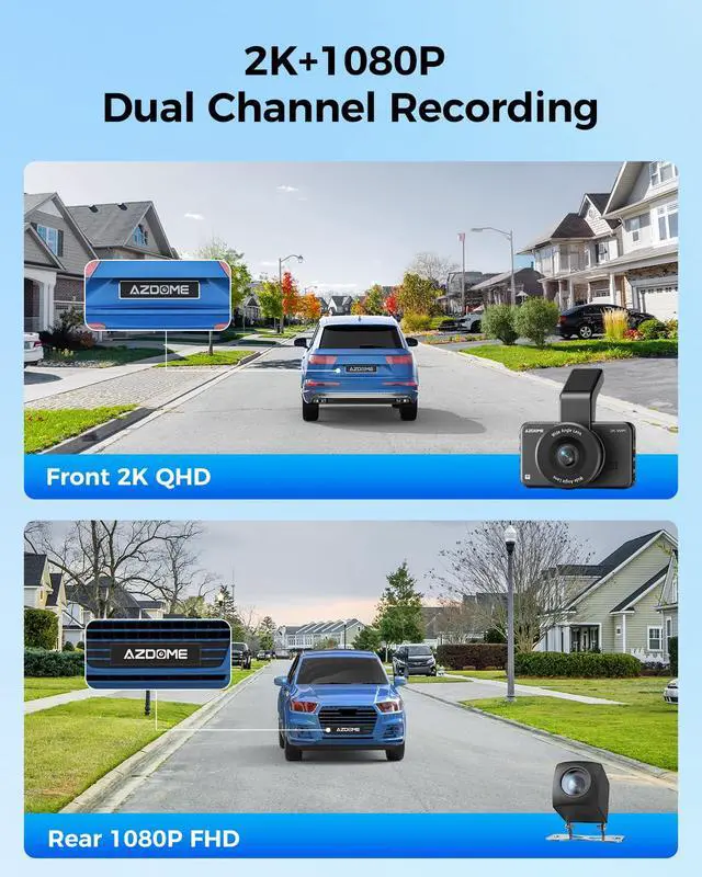 Alt view image 2 of 6 - ADAS Dash Cam Front and Rear 2K+1080P, Free 64GB Card, WiFi 6 Dashcam, Voice Control Dash Camera for Cars, Car Camera with Parking Assist, G-Sensor 24H Parking Mode Loop Recording (M17 Pro)