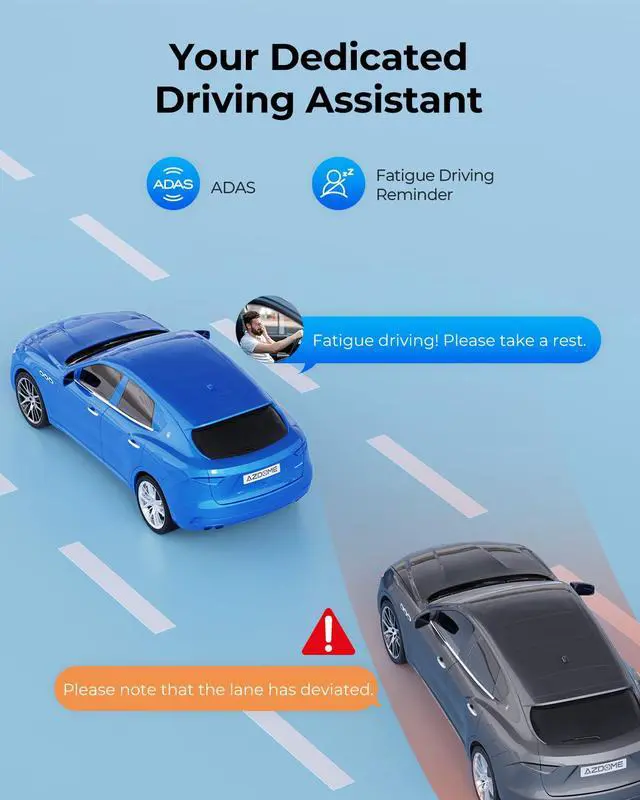 Alt view image 3 of 6 - ADAS Dash Cam Front and Rear 2K+1080P, Free 64GB Card, WiFi 6 Dashcam, Voice Control Dash Camera for Cars, Car Camera with Parking Assist, G-Sensor 24H Parking Mode Loop Recording (M17 Pro)