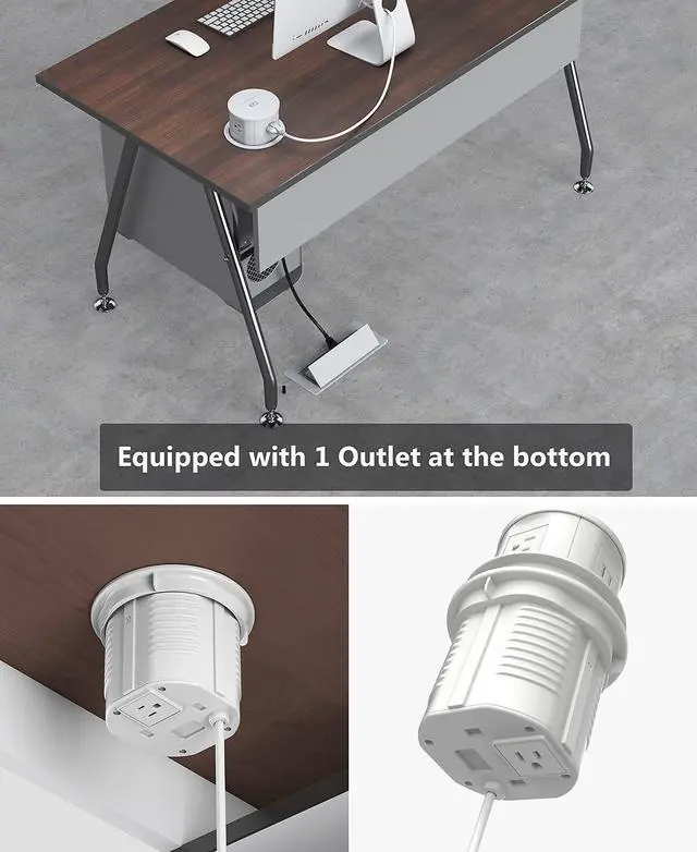 Alt view image 4 of 6 - Pop up Power Outlet with 15W Wireless Charger,Pop up Electrical Outlets for Countertops,4.7'' Diameter Round Pop Up Counter Outlet with 4 Outlets,2 USB,Hidden Pop Out Outlet,ETL Listed