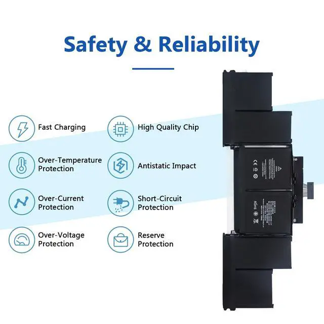 Alt view image 3 of 6 - A1618 Laptop Battery Replacement for Mac Book Pro Retina 15 inch A1398 (Late 2013, Mid 2014, Early 2015)