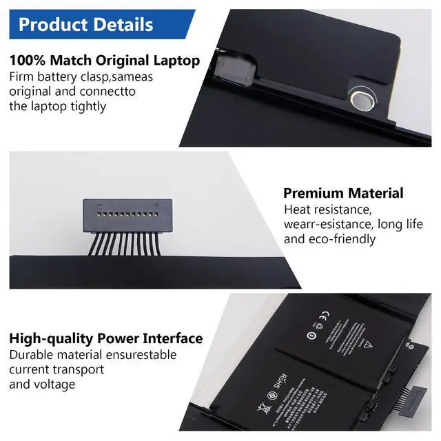 Alt view image 4 of 6 - A1618 Laptop Battery Replacement for Mac Book Pro Retina 15 inch A1398 (Late 2013, Mid 2014, Early 2015)