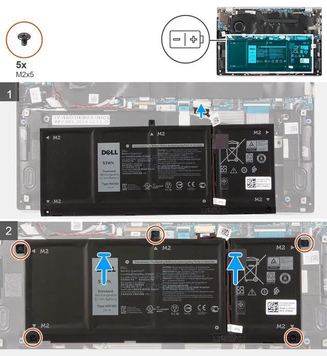Alt view image 2 of 6 - DELL H5CKD 15V 53Wh Battery For Dell Latitude 3120 3140 3410 3510,Vostro 5300 5301 5401 5402 5501 5502,Inspiron 5300 5301 5401 5402 5408 5409 5501 5502 5508 5509,Inspiron 5400 5406 7405 7300 7306 etc
