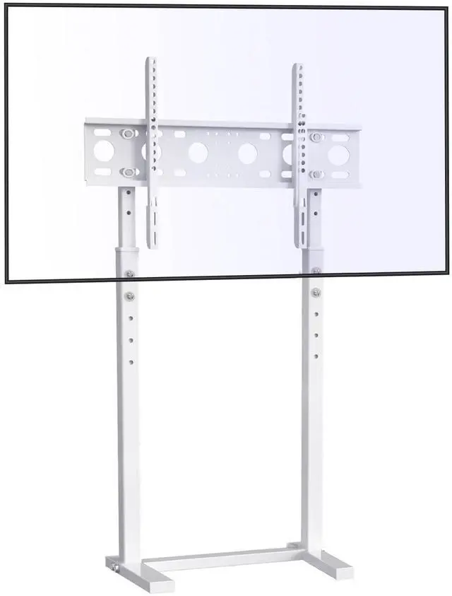 Main image of Universal Against The Wall TV Stand Floor: Free Standing Mount Stand with Height Adjustable Bracket for TV Bench Compatible with 32-65 inch Flat Panel LED LCD Plasma Screens (White)