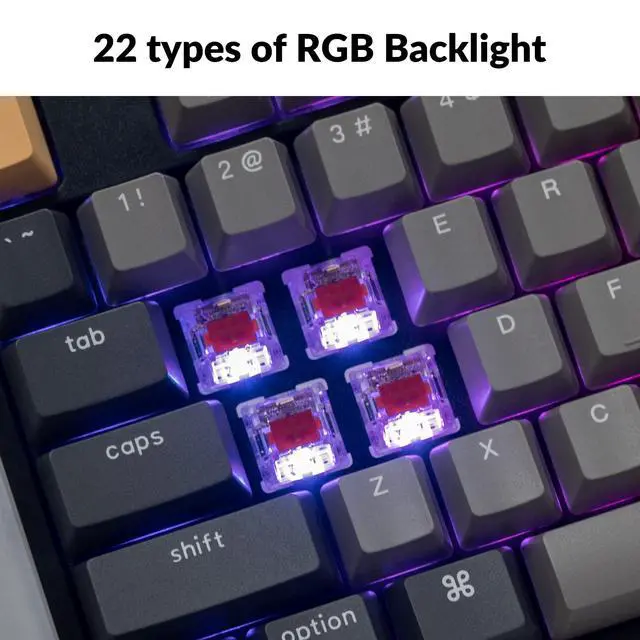 Alt view image 3 of 6 - C2 Pro Wired QMK/VIA Mechanical Keyboard Full Size Layout Custom Programmable Macro RGB Backlit with K Pro Red Switch OEM Profile Double-Shot PBT Keycaps for Mac Windows Linux