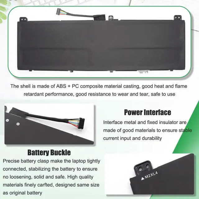 Alt view image 6 of 6 - L22C4PA1 L22M4PA1 Laptop Battery Replacement for Lenovo Yoga 7 14IRL8 14ARP8 16IRL8 16ARP8 Yoga 7 2-in-1 14IML9 14AHP9 16IML9 16AHP9 Series SB11K38964 SB11K38965 SB11K38967 L22D4PA1 71Wh