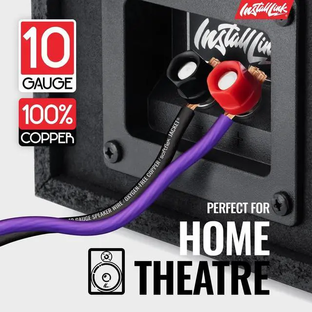 Alt view image 2 of 6 - 10 AWG Gauge Speaker Wire Cable (OFC) Stereo, Car or Home Theater (50 Feet)