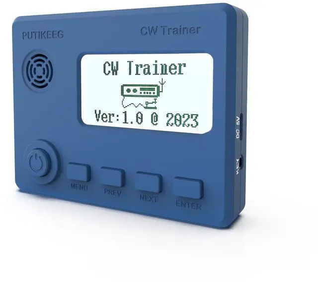 Main image of Mini CW Trainer Morse Code Trainer with Display, Moore Simo Wales Code Shortwave Radio Telegraph Key Car Key Learning CW Radio for Telegraph Practice with Charging Cable (Blue)