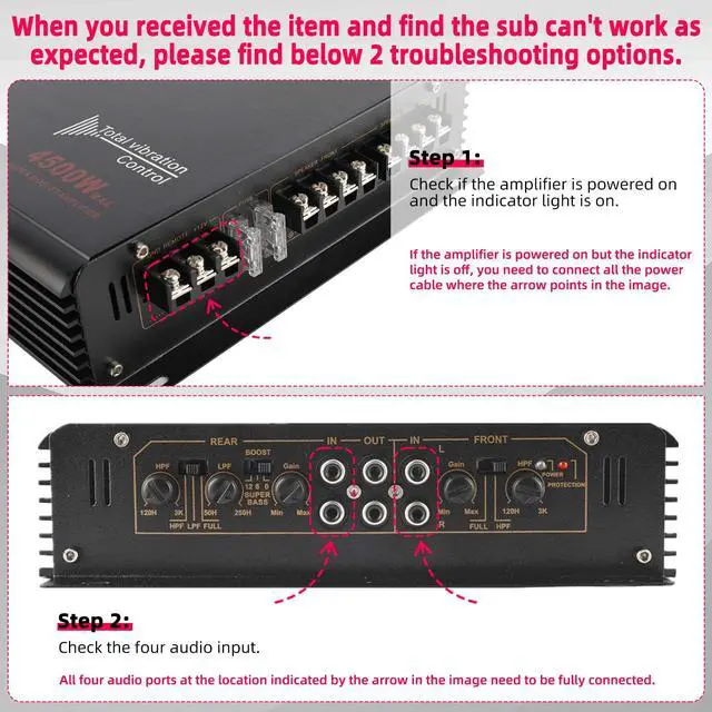 Alt view image 4 of 6 - 4-Channels 4500W Car Power Amplifier Class A/B Car Audio Stereo Amplifier
