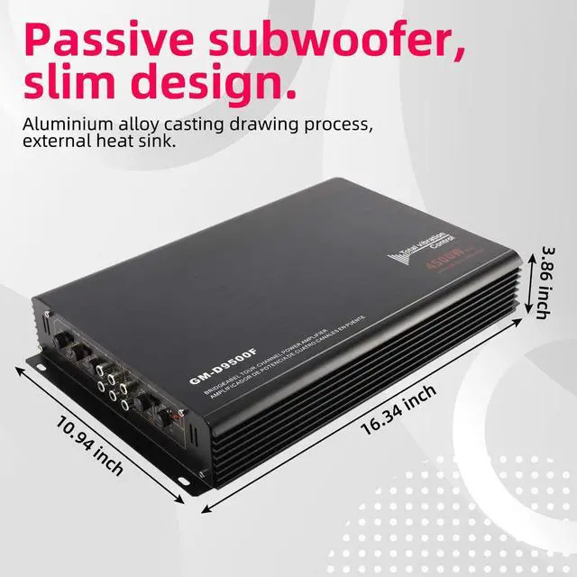 Alt view image 5 of 6 - 4-Channels 4500W Car Power Amplifier Class A/B Car Audio Stereo Amplifier