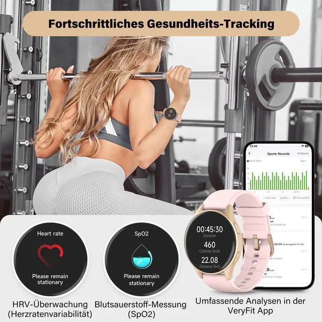 Alt view image 2 of 6 - Smart Watch for Women, Built-in Alexa, GPS, HRV, VO2 Max, Blood Oxygen, Sleep & Stress Monitor, Compass, Altimeter, 1.32" AMOLED, Fitness & Womens Health, Waterproof, iPhone Compatible, Notification