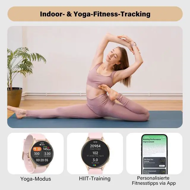 Alt view image 4 of 6 - Smart Watch for Women, Built-in Alexa, GPS, HRV, VO2 Max, Blood Oxygen, Sleep & Stress Monitor, Compass, Altimeter, 1.32" AMOLED, Fitness & Womens Health, Waterproof, iPhone Compatible, Notification