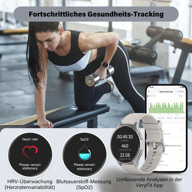 Alt view image 2 of 6 - Smart Watch for Women, Built-in Alexa, GPS, HRV, VO2 Max, Blood Oxygen, Sleep & Stress Monitor, BT Calling, Compass, Altimeter, 1.32" AMOLED, Fitness & Womens Health, Waterproof, iPhone Compatible