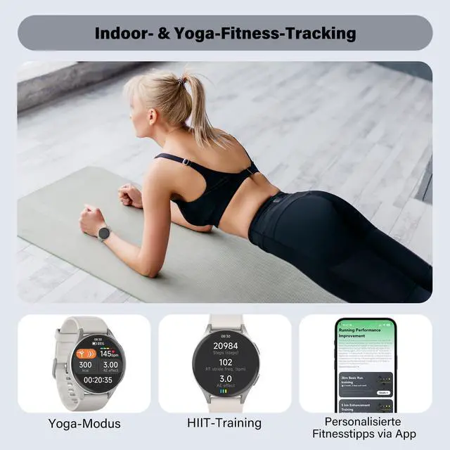 Alt view image 4 of 6 - Smart Watch for Women, Built-in Alexa, GPS, HRV, VO2 Max, Blood Oxygen, Sleep & Stress Monitor, BT Calling, Compass, Altimeter, 1.32" AMOLED, Fitness & Womens Health, Waterproof, iPhone Compatible