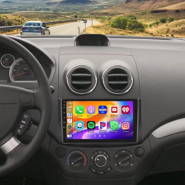 Main image of Car Radio Stereo for Chevrolet Aveo 2006-2012 Built in Carplay/Android Auto, 9 inch IPS Touch Screen Head Unit Radio with DSP BT GPS FM RDS WiFi 2G RAM 64G ROM