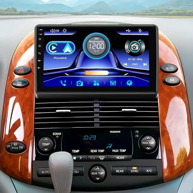Main image of Car Radio Stereo for Toyota Sienna 2004-2010 Without JBL Sound System, Support Wireless Carplay/Android Auto/Mirrorlink, 9 Inch QLED Touchscreen with Bluetooth,FM Radio