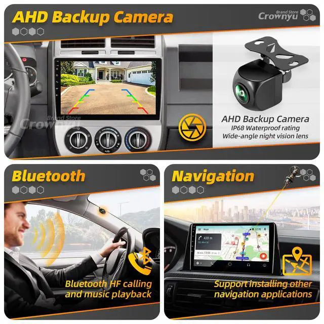 Alt view image 5 of 6 - for Jeep Patriot Compass Radio Compatible with Wirelessly Carplay Android Auto Upgrade Car Stereo Bluetooth Navigation Touchscreen GPS FM WiFi Media Player Backup Camera Head Unit (2007-2009)