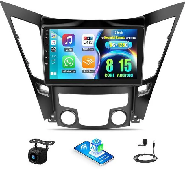 Main image of 8 Core 6G+128G Android Car Stereo Radio for Hyundai Sonata 2010-2015 with 360° Panoramic View 9 Inch Touch Screen Wireless CarPlay Android Auto Backup Camera GPS Navigation WiFi