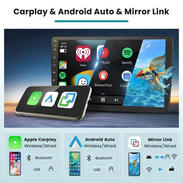 Alt view image 3 of 6 - Car Radio for Toyota 4Runner 2003-2009/Tundra 2003-2006/Sequoia 2003-2007, Android 15 Car Stereo Wireless Carplay, 9 inch Touch Screen for Bluetooth Radio Android Auto WiFi GPS 2G RAM 64G ROM