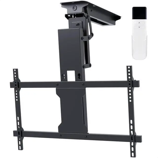 Main image of Electric Ceiling TV Mount Electric Motorized Flip-Down Bracket with Remote Control, 32 to 70-Inch Flat & Curved Screens, Max VESA 600x400mm, Compatible with Flat and Pitched Roofs, Black