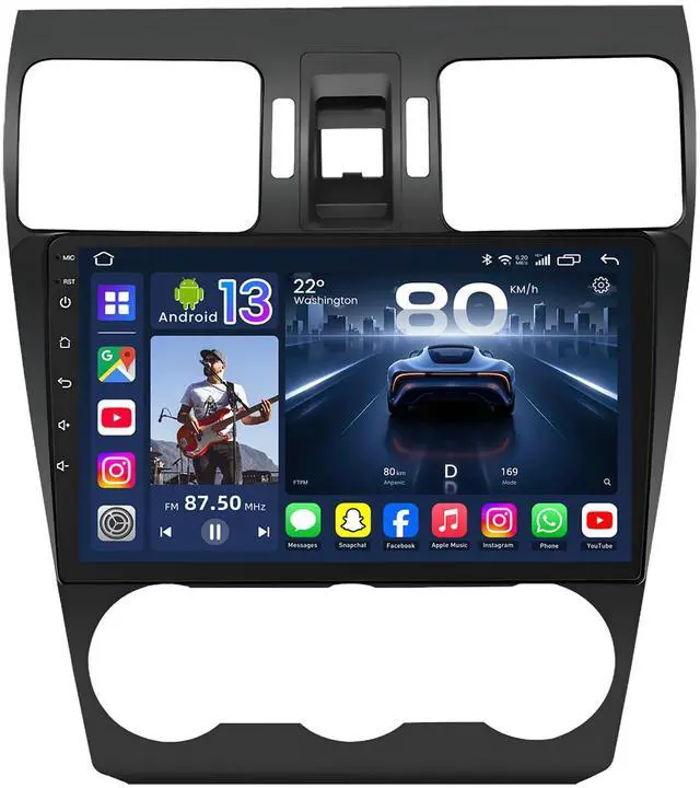 Main image of 4 Core Car Radio for Subaru Forester WRX Impreza 2014-2015: 9 inch 1280x800 IPS Touchscreen Stereo, Upgrade Head Unit with Wireless Carplay/Android Auto, 5GWiFi BT GPS SWC FM RDS Backup Camera