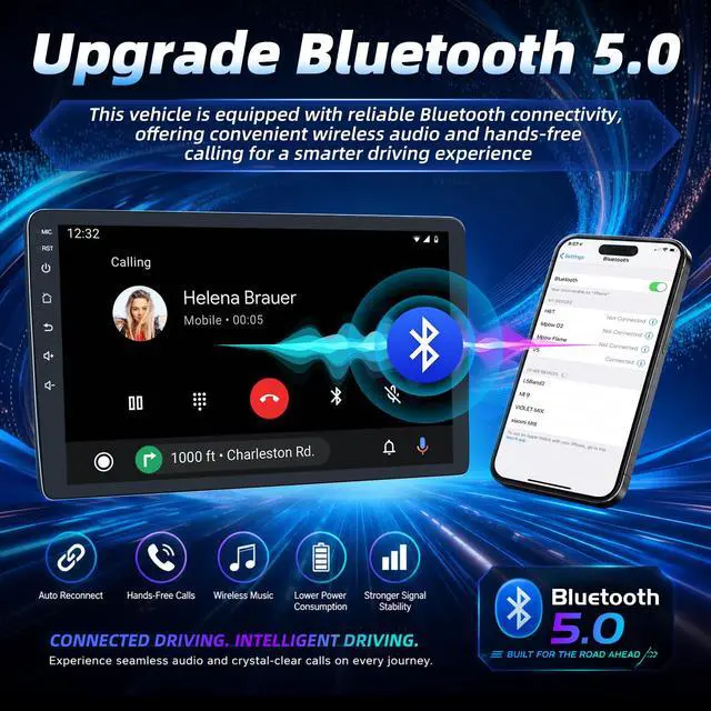 Alt view image 5 of 6 - 4 Core Car Radio for Subaru Forester WRX Impreza 2014-2015: 9 inch 1280x800 IPS Touchscreen Stereo, Upgrade Head Unit with Wireless Carplay/Android Auto, 5GWiFi BT GPS SWC FM RDS Backup Camera