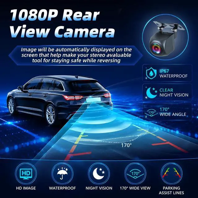 Alt view image 6 of 6 - 4 Core Car Radio for Subaru Forester WRX Impreza 2014-2015: 9 inch 1280x800 IPS Touchscreen Stereo, Upgrade Head Unit with Wireless Carplay/Android Auto, 5GWiFi BT GPS SWC FM RDS Backup Camera