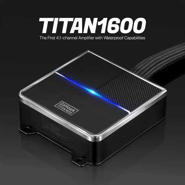 Alt view image 6 of 6 - Titan1600 4.1-Channel Motorcycle Amplifier & Bluetooth Stereo System, Aluminum Chassis, Waterproof Audio Receiver for Harley, Goldwing, Indian, UTV, ATV, RZR with AUX, USB, FM Radio