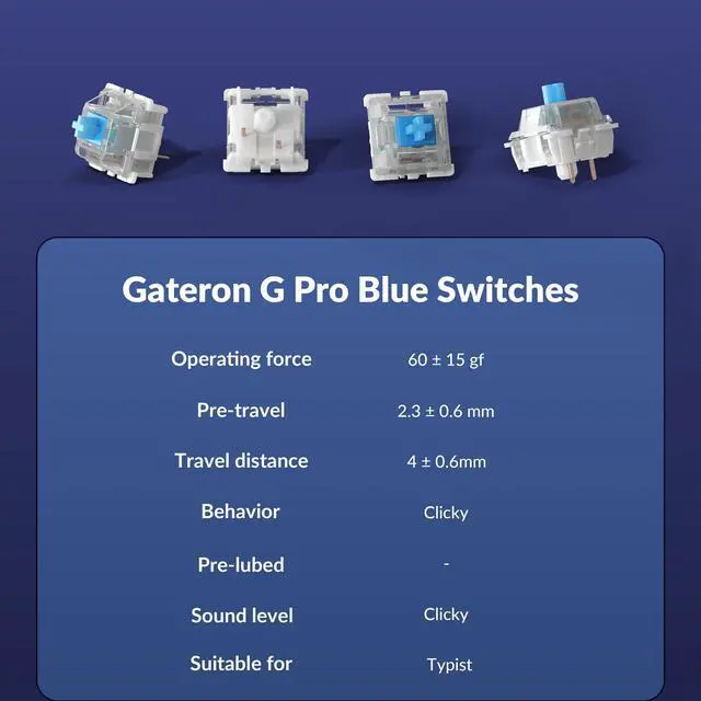 Alt view image 4 of 6 - Q3 Wired Custom Mechanical Keyboard Knob Version, TKL Tenkeyless QMK/VIA Programmable Macro with Hot-swappable Gateron G Pro Blue Switch Double Gasket Compatible with Mac Windows Linux (Blue)