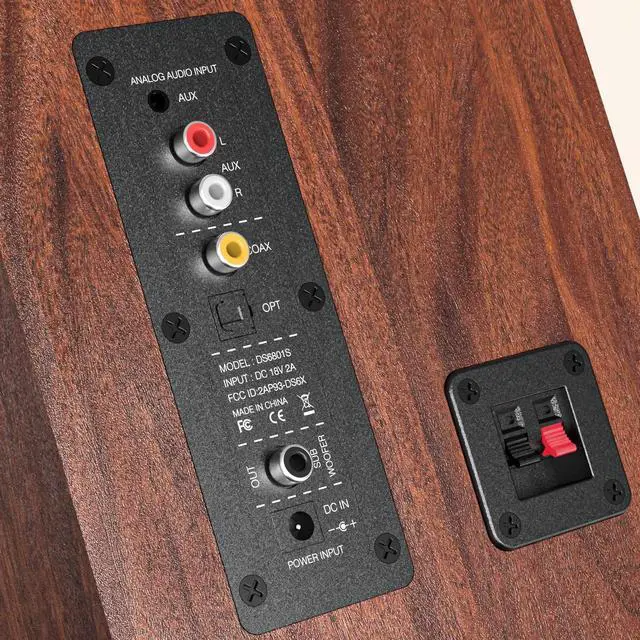 Alt view image 3 of 6 - Bluetooth Bookshelf Speakers for Record Player, Powered Studio Monitor Speaker with 5.2 Inch Woofer, Horn Tweeter and Optical RCA Inputs, Subwoofer Line Out for Turnable