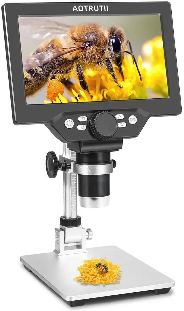 Main image of 7" LCD Digital Microscope 1200X Magnification, 1080P Coin Microscope with Metal Stand | 8 LED Lights & Ultra-Precise Focus | Coin, Stamp, Windows/Mac Compatible