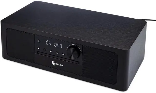 Main image of Stereo Shelf System with CD Player, Bluetooth, FM Radio, USB Playback, Aux in, Optical in, Alarm Clock, & Remote Control
