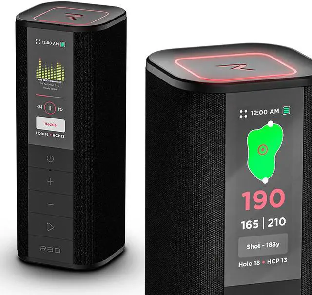 Main image of Sound Pro Golf GPS Speaker, Voice Scoring, Golf Cart Magnetic, Green View, 42,000+ Courses, Visual + Audible Distances, Hazard Distance, Touch Screen, 10+ Hours Battery, Power Bank, IPX7 Waterproof