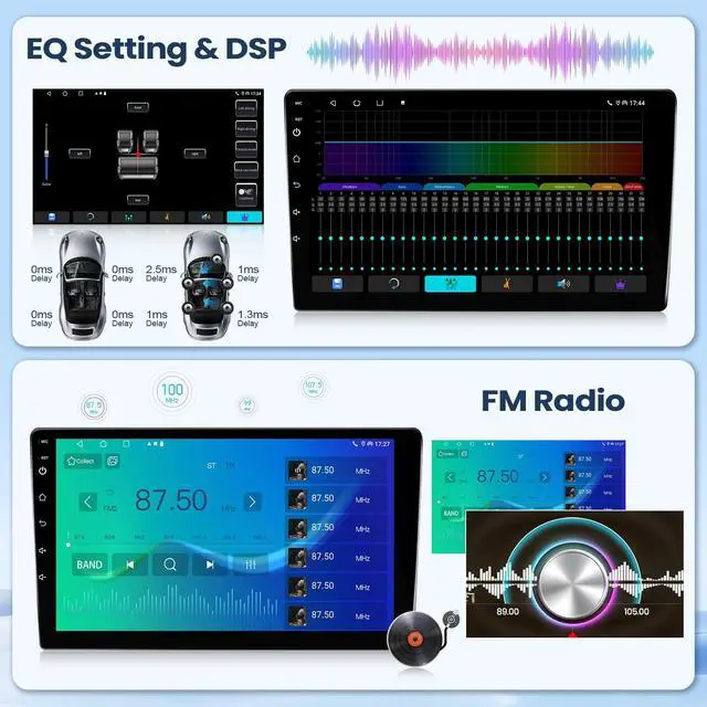 Alt view image 5 of 6 - 8 Core 4G+64G Car Radio for Honda Civic 2006-2011 Stereo with Wireless Carplay Android Auto, 10.1'' Touchscreen for Honda Civic GPS Navigation Bluetooth WiFi SWC Rear Camera Split Screen