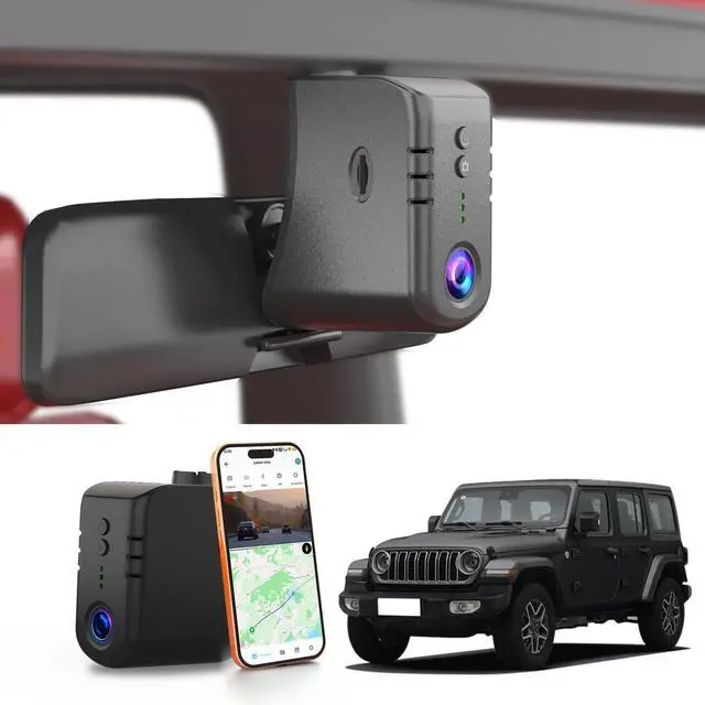 Main image of Front 4K Dash Cam Custom fit for Jeep Gladiator JT 2018 2019 2020 2021 2022 2023 Mojave Overland& Wrangler JL 2018-2023 etc(Has Auto-Dimming),OEM Look,Integrated Camera 2160P HDR,5.8G WiFi,GPS