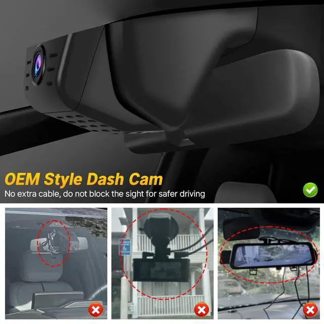Alt view image 4 of 6 - Front 4K +Rear 1080P Dash Cam for Honda CRV 2023 2024 2025 2026 Sport Touring EX EX-L Hybrid (Gen6), Dual Dashcam for CR-V, OEM Look, WiFi & APP, G-Sensor, Parking Monitor, 128GB Card-Black
