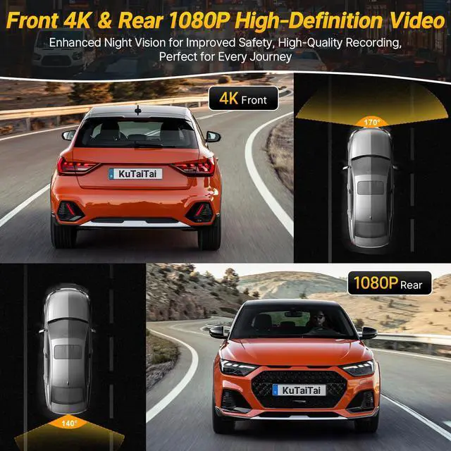 Alt view image 5 of 6 - Front 4K +Rear 1080P Dash Cam for Honda CRV 2023 2024 2025 2026 Sport Touring EX EX-L Hybrid (Gen6), Dual Dashcam for CR-V, OEM Look, WiFi & APP, G-Sensor, Parking Monitor, 128GB Card-Black