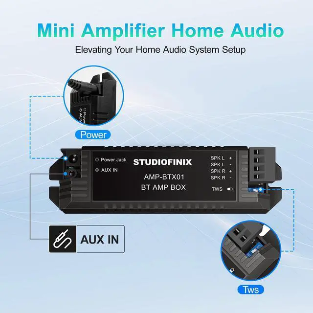 Alt view image 6 of 6 - 4-Inch Bluetooth Ceiling Speaker Complete System with A 2-Channel Amplifier, 240W Max Power Output Pair - Perfect for Clear Sound in Living Room, Office, Kitchen, Basement & Covered Patio