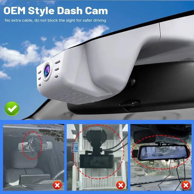 Alt view image 4 of 6 - Front 4K +Rear 1080P Dash Cam for Honda CRV 2023 2024 2025 2026 Sport Touring EX EX-L Hybrid (Gen6), Dual Dashcam for CR-V, OEM Look, WiFi & APP, G-Sensor, Parking Monitor, 128GB Card-Grey