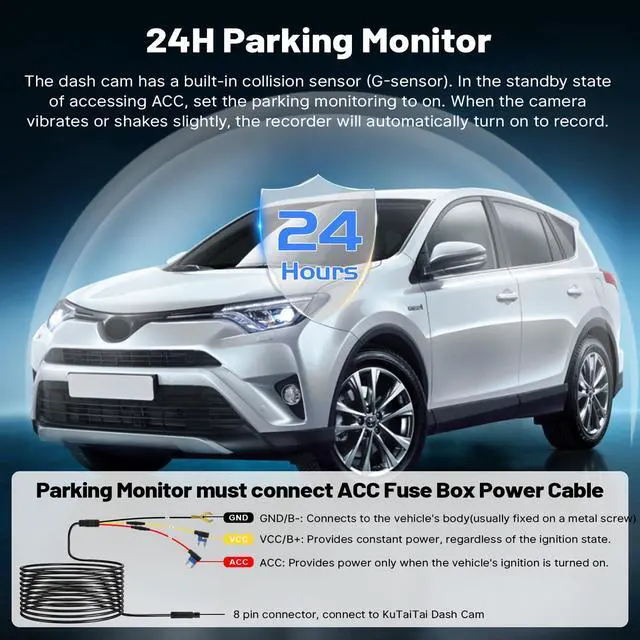 Alt view image 6 of 6 - Front 4K +Rear 1080P Dash Cam for Honda CRV 2023 2024 2025 2026 Sport Touring EX EX-L Hybrid (Gen6), Dual Dashcam for CR-V, OEM Look, WiFi & APP, G-Sensor, Parking Monitor, 128GB Card-Grey