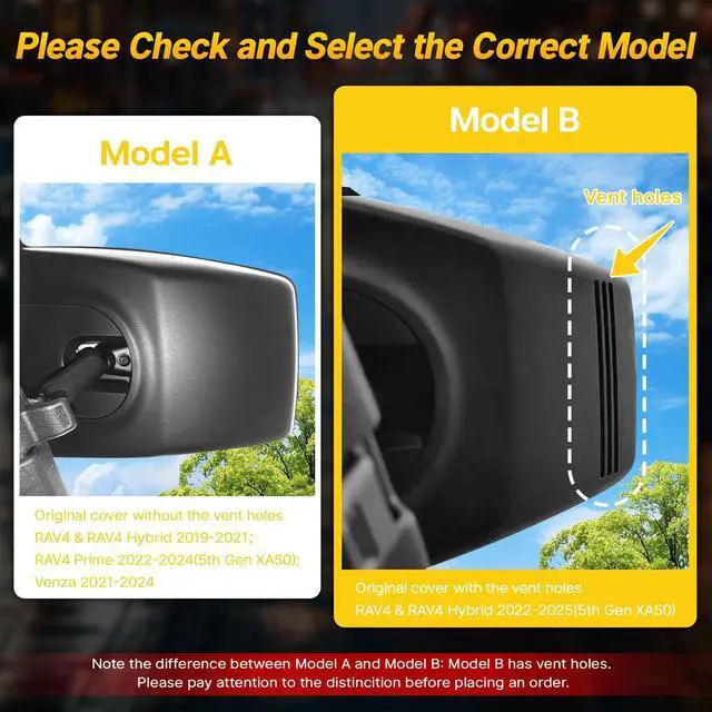 Alt view image 2 of 6 - Front 4K + Rear 1080P Dash Cam for Toyota RAV4 2022 2023 2024 2025 2026 LE Limited SE Adventure XLE Premium XSE (Model B) with Vent Hole, 4K Dashcam for RAV4, OEM Look, WiFi & APP, Plug & Play, 128GB
