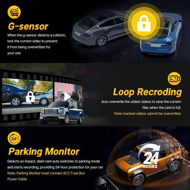 Alt view image 5 of 6 - Front 4K + Rear 1080P Dash Cam for Toyota RAV4 2022 2023 2024 2025 2026 LE Limited SE Adventure XLE Premium XSE (Model B) with Vent Hole, 4K Dashcam for RAV4, OEM Look, WiFi & APP, Plug & Play, 128GB