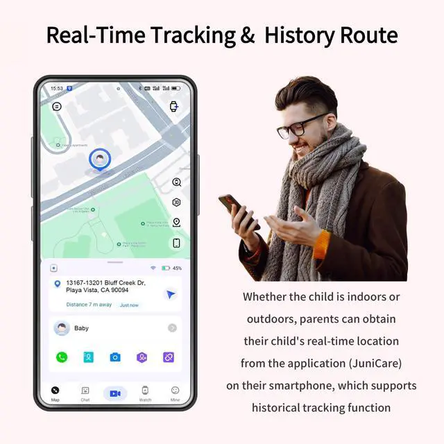 Alt view image 5 of 6 - 4G Kids Smart Watches Girls with GPS Tracker & Call Phone, Kids Watch for Girls Age 5-12 with SOS Calling, School Mode Parental Controls 12/24 Hr Text Message HD Video Call Voice Chat (Pink)