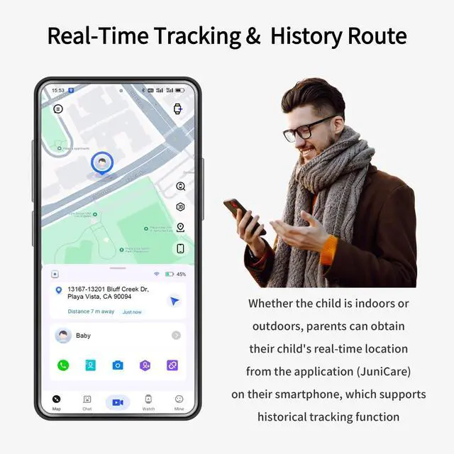 Alt view image 5 of 6 - 4G Kids Smart Watch Boys with GPS Tracker & Call Phone, Smart Watch for Kids Age 5-12 with SOS Calling, School Mode Parental Controls 12/24 Hr Text Message HD Video Call Voice Chat (Black)