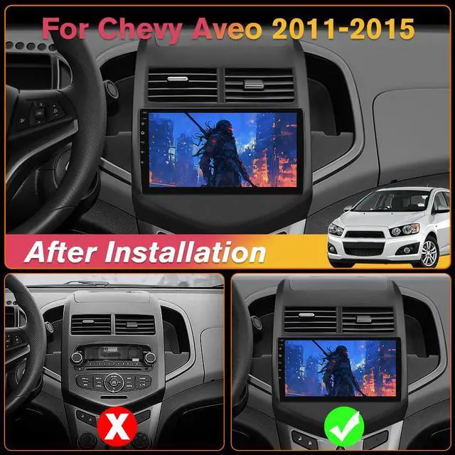 Alt view image 3 of 6 - Car Stereo for Chevy Aveo Sonic 2011 2012 2013 2014 2015, 9 Inch Touchscreen Android Head Unit, Wireless CarPlay & Wired Android Auto, Backup Camera, GPS, Bluetooth, FM/AM - 2GB RAM+64GB ROM