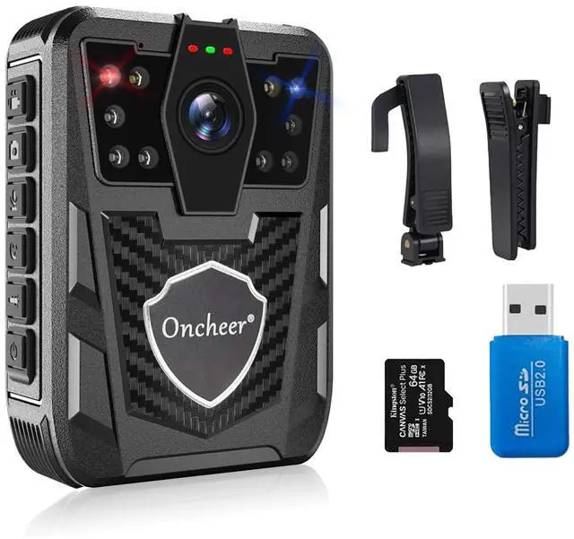 Main image of 1080P Body Camera, with 64G Kingston TF Card Shoulder & Waist Clips, Police Body Cam 12H Long Time Record, Personal Body Worn Cameras for Law Enforcement, Security Guards, Bike Trip
